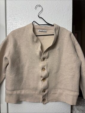 Acne Studios Cream Button-Front Cardigan